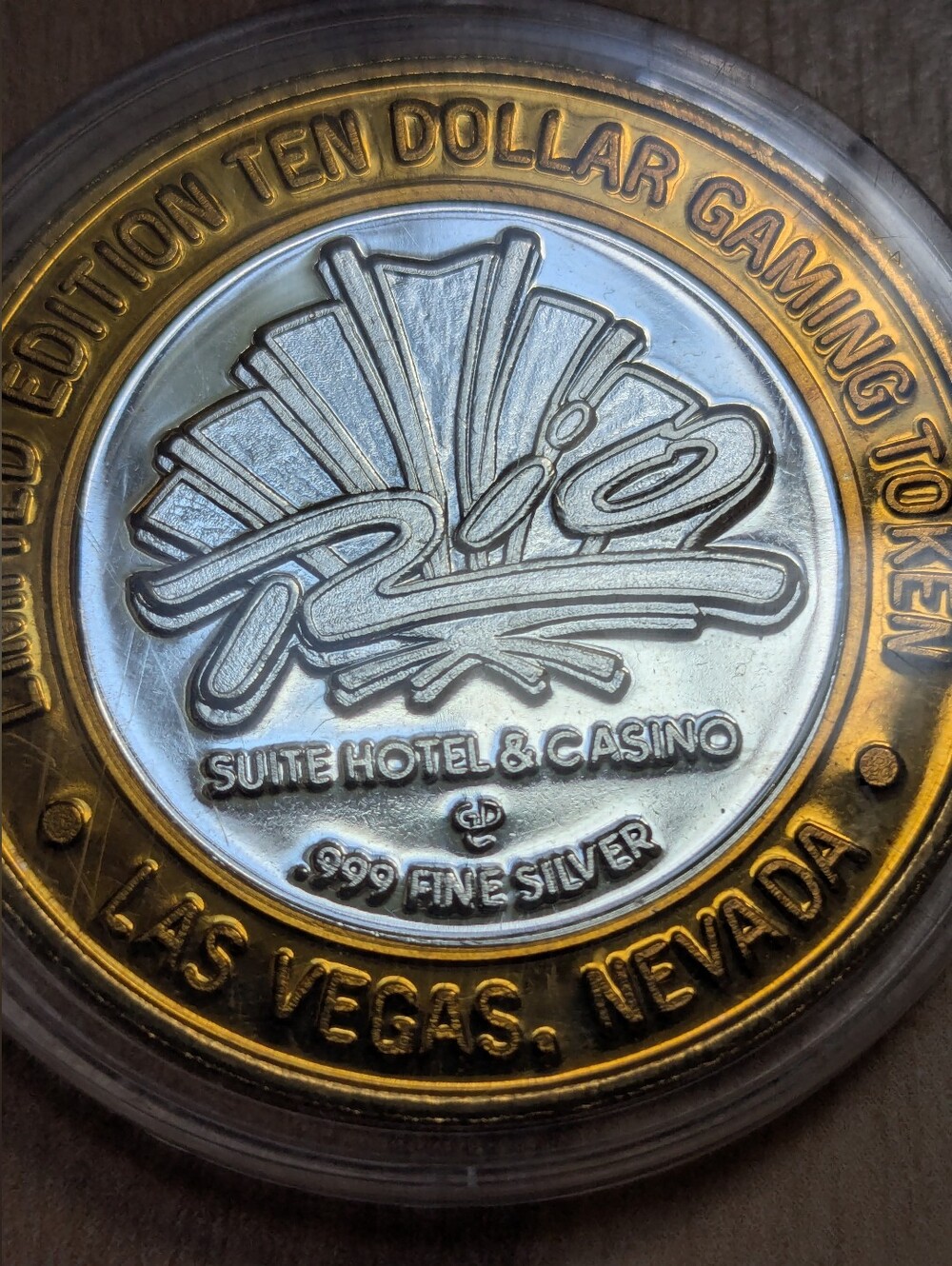RIO LAS VEGAS Casino $10 Limited Edition .999 Fine Silver Gaming Token/Coin